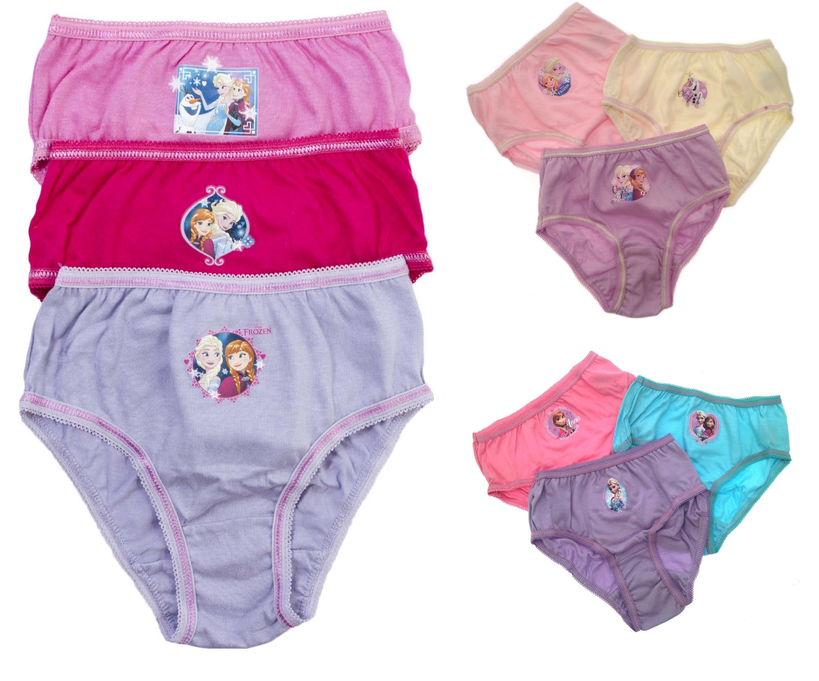 Disney Frozen Elsa Anna Briefs Kids Girls 3 Multipack Underwear Size 2